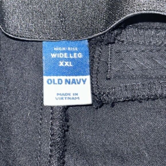 Old Navy Womens High-Rise Wide Leg Pants XXL Black Cotton Made In Vietnam - Picture 5 of 10